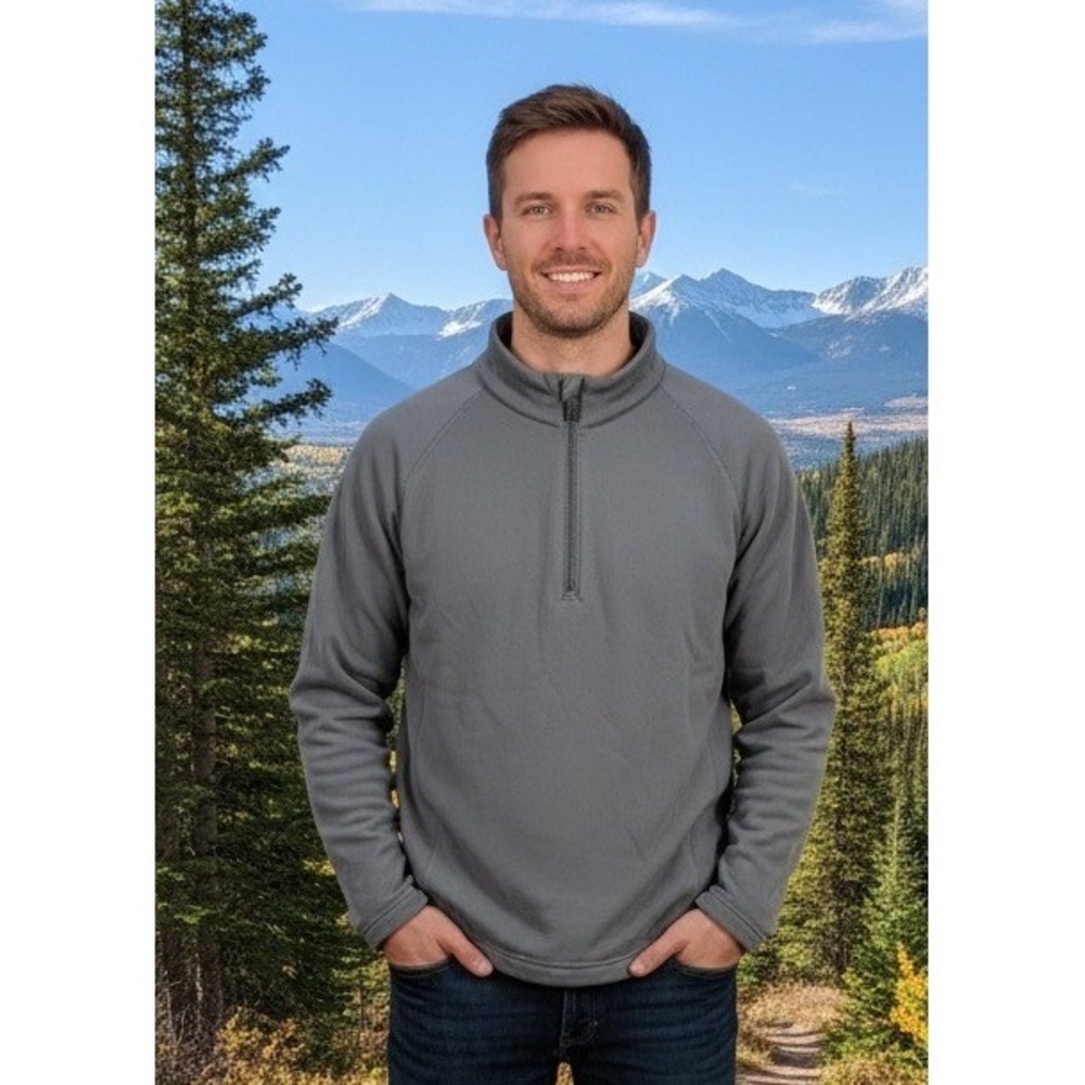 Obermeyer Aspen Colorado Fleece 1/4‎ Zip Sweatshirt Long Sleeve Men's Large Gray